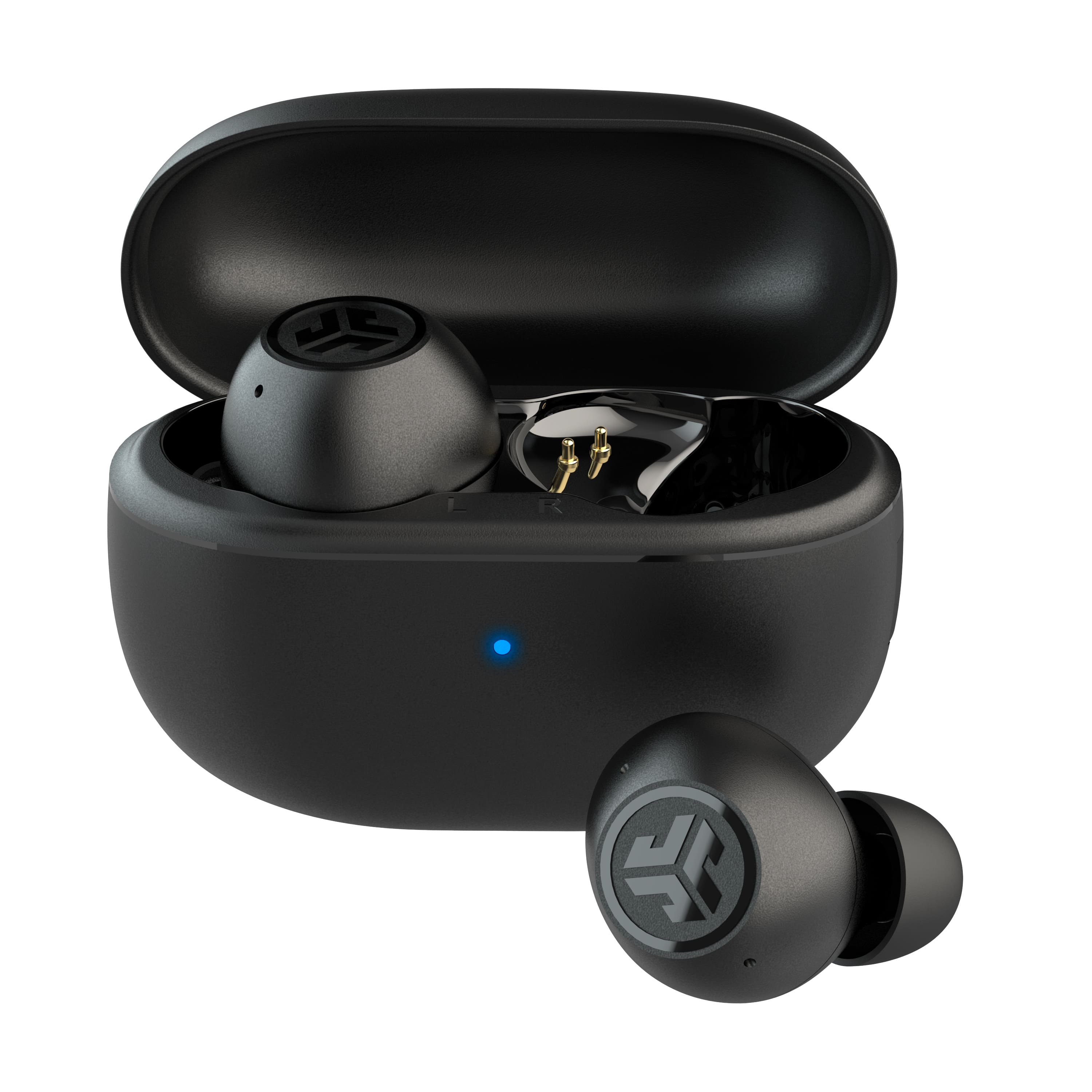Front. JLab - Go Pop ANC True Wireless Earbuds - Black.