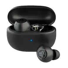 Front. JLab - GO Pop ANC True Wireless Bluetooth Earbuds with Active Noise Cancelling, 24+ Hour Battery & Custom EQ - Black.