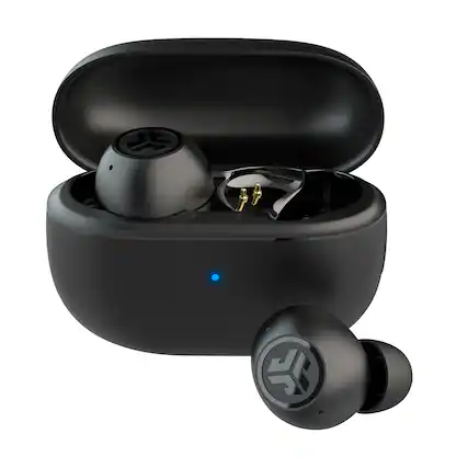 Front. JLab - Go Pop ANC True Wireless Earbuds - Black.