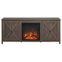 Camden&Wells - Granger Log Fireplace TV Stand for Most TVs up to 65" - Alder Brown - Front_Zoom