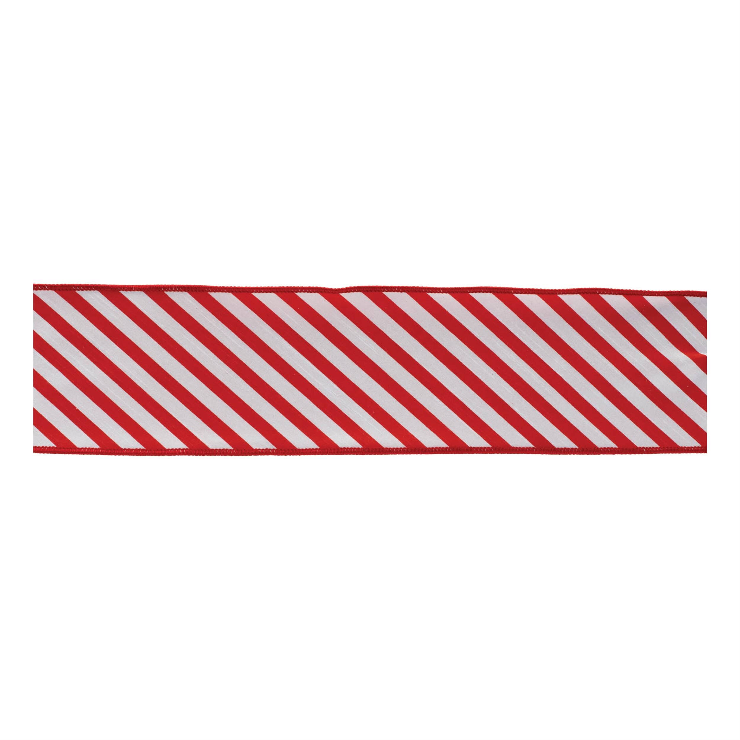 Front. BreeBe - Striped Wired Ribbon (Set of 2) - Red, White.