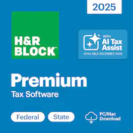 H&R Block - Tax Software Premium 2025 - Windows, Mac OS