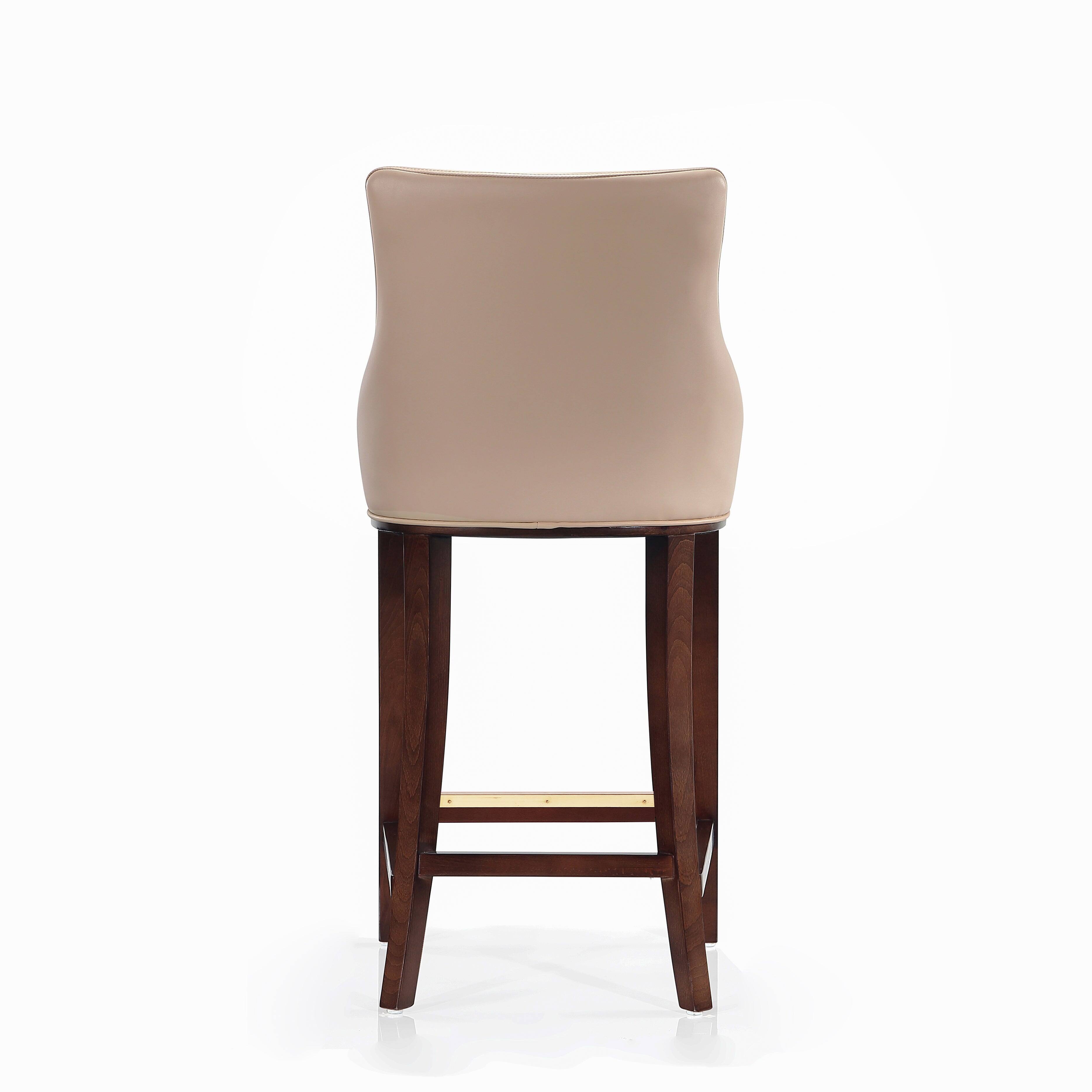 Alt View 2. Manhattan Comfort - Shubert Modern Wood Upholstered Barstool - Set of 3 - Tan.