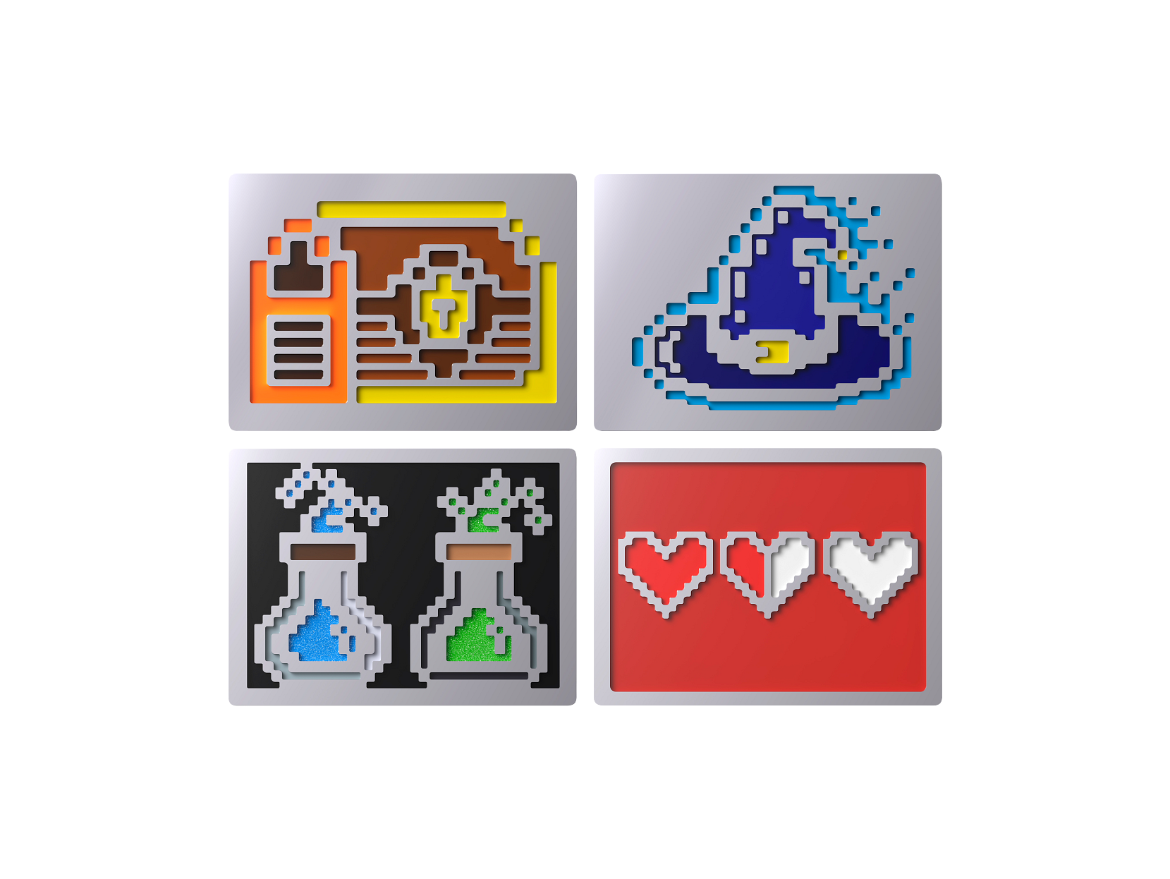 HyperX - Badge Pack - 8 Bit Magnetic Badges - 8-Bit