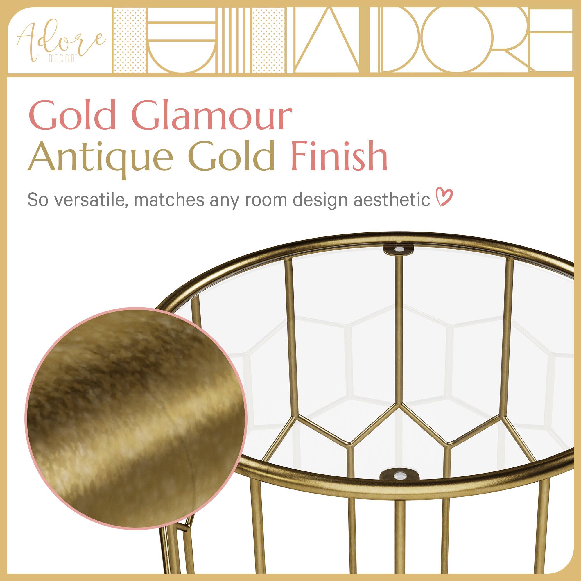 Adore DECOR Gold Glamour Antique Gold Finish  
So versatile, matches any room design aesthetic
