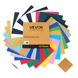 VEVOR - Heat Transfer Vinyl, 30 Pack, 12 x 12 in, Assorted Colors HTV Iron on Vinyl Bundle, Easy to Cut and Weed - Glossy Multicolor