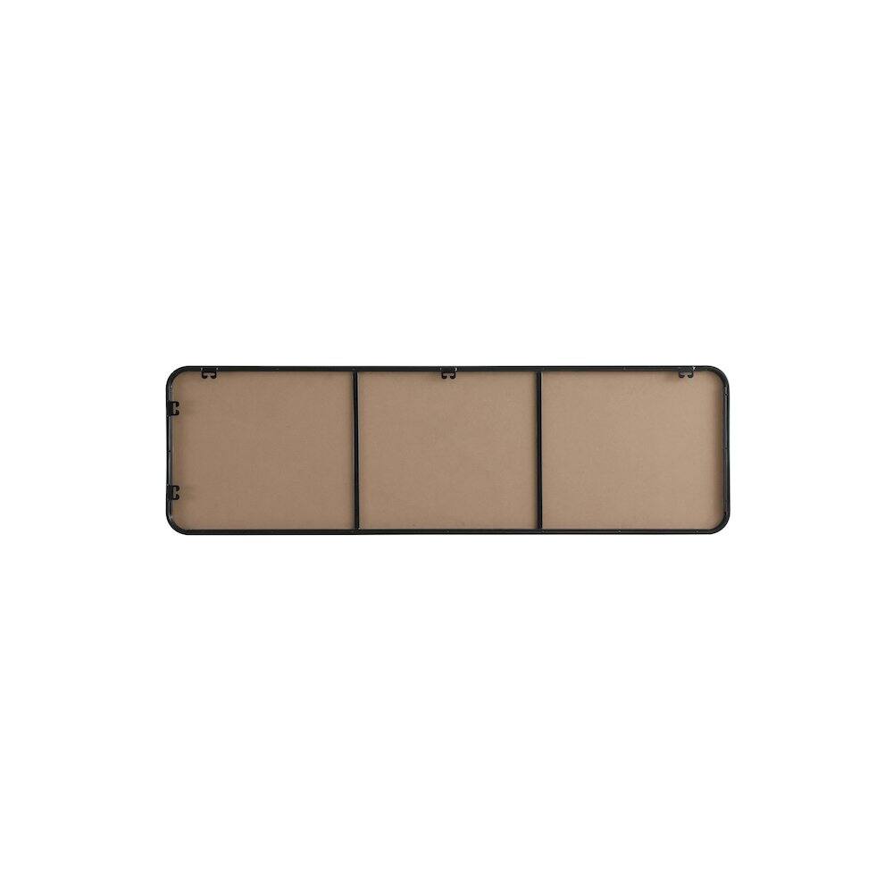 Angle. Elegant Decor - Contour Metal Rectangle Mirror 18x60 in Black - Black.