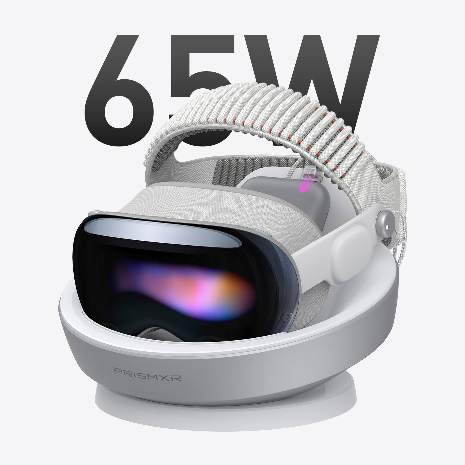 Alt View 1. PRISMXR - Carina D1 Charging Dock for Apple Vision Pro, 65W Fast Charge.