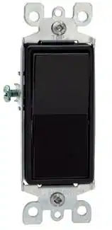 Leviton - R45-5603-2E Residential Grade Decora 3-Way Quiet Rocker Switch - Black