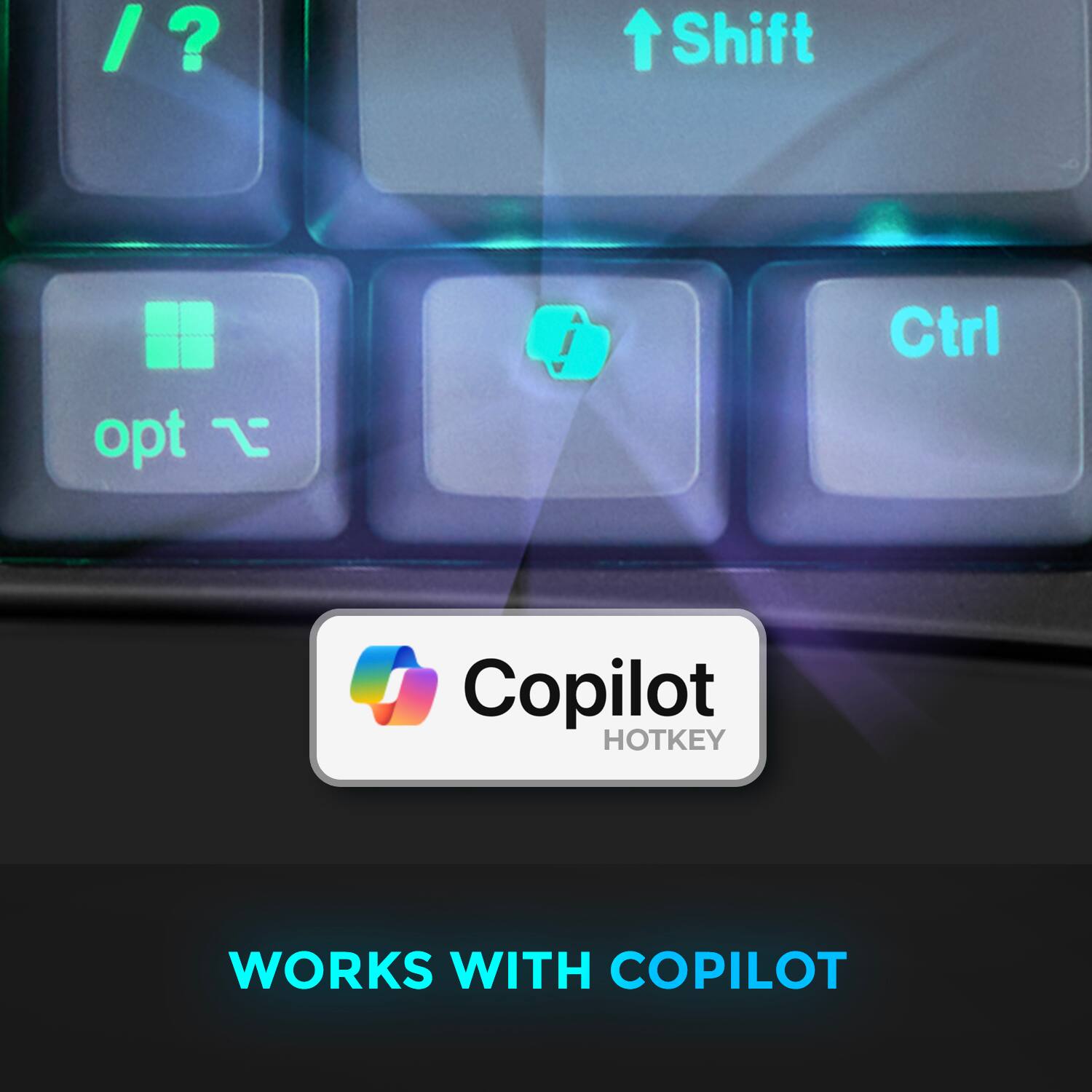 / ? Shift opt Ctrl  Copilot HOTKEY WORKS WITH COPILOT