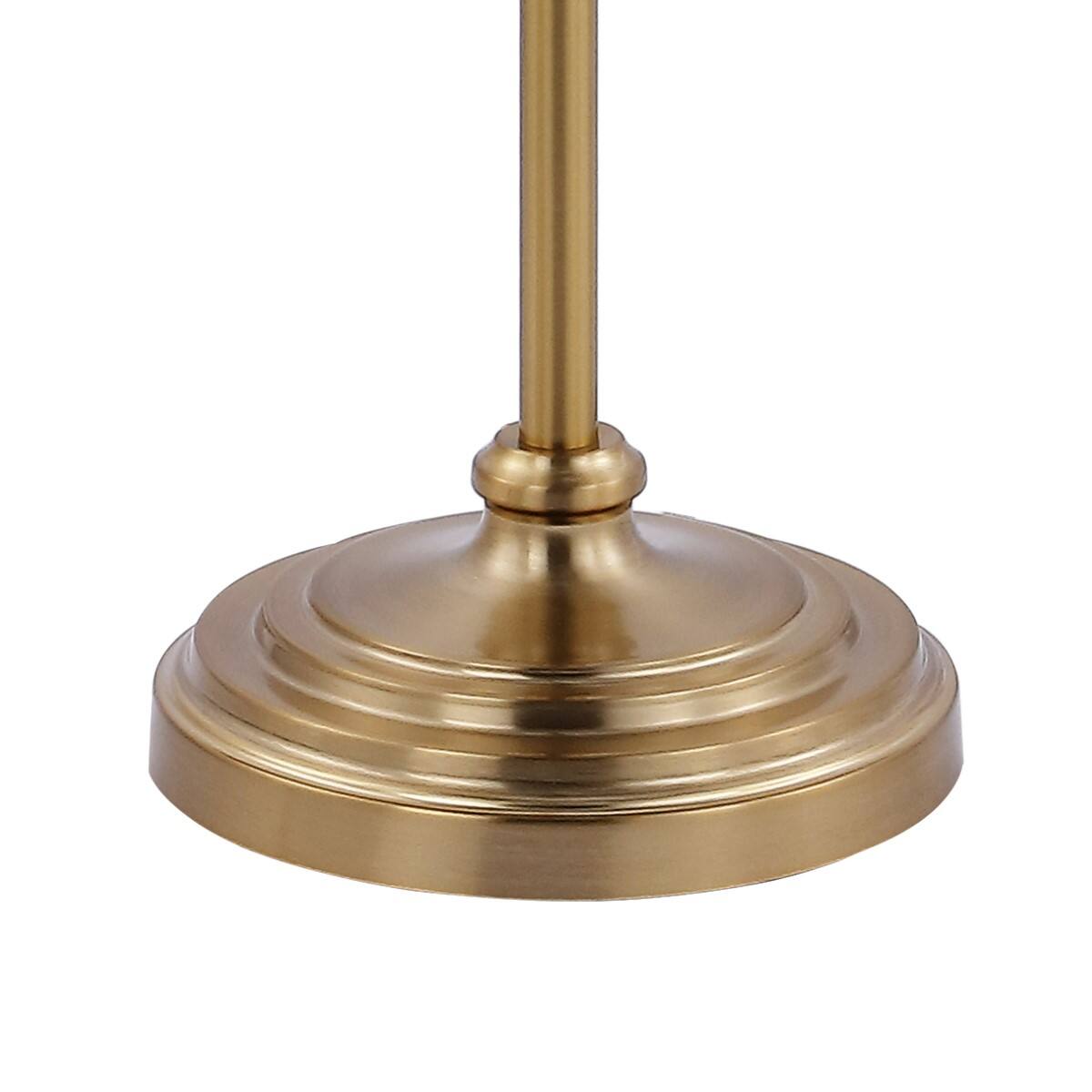 Alt View 3. Jonathan Y - Aveiro 61.5" Classic Midcentury Iron LED Floor Lamp, Brass Gold - Brass Gold/Blue.