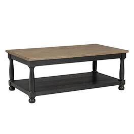 Manhattan Lane - Ginie Coffee Table, 2 Tone Rustic Rubberwood, 48 Inch - Black, Brown