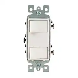 Amber Sporting Goods - DECORA Double Combination Switch Feed 15 A 120 V CSA Clamshell - White