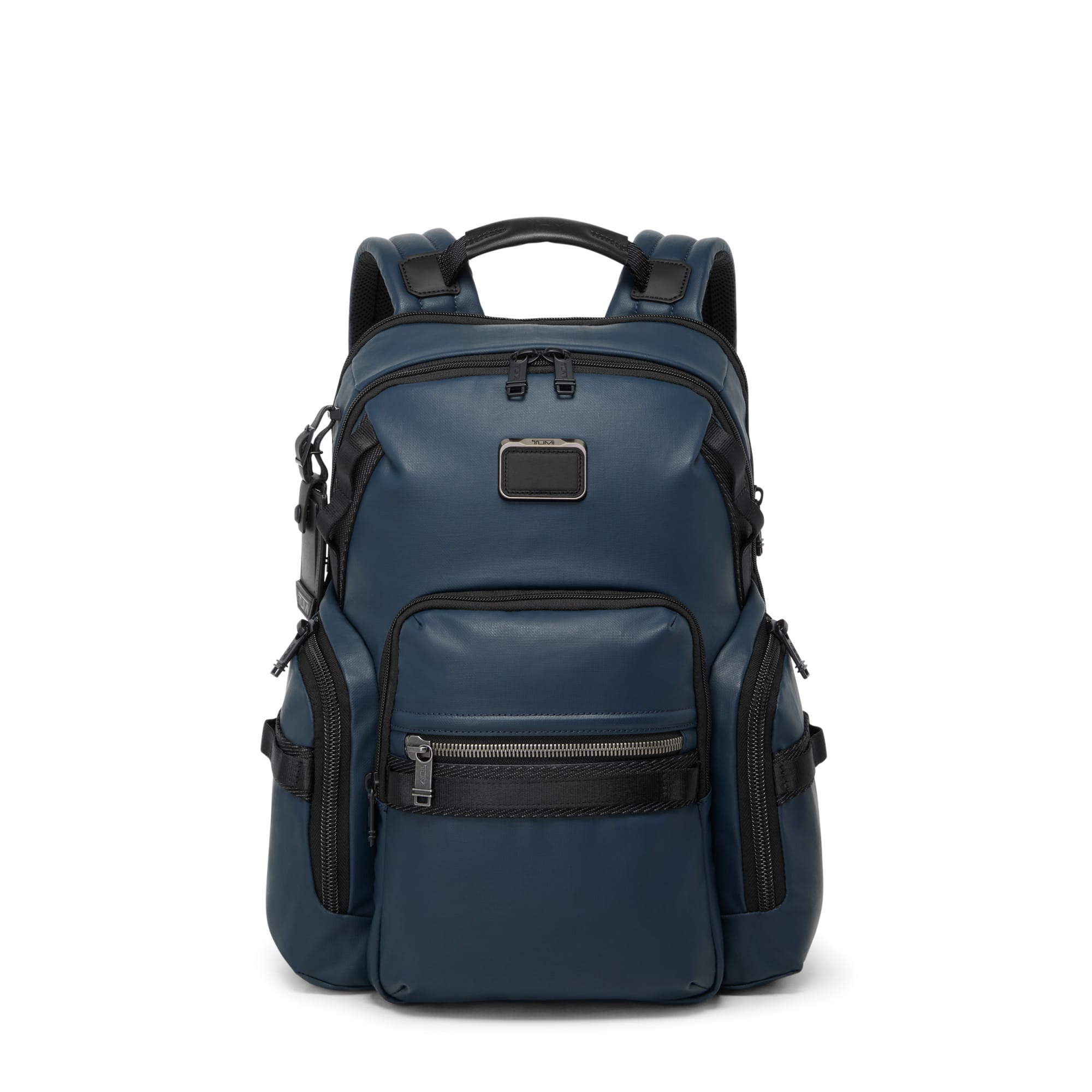 TUMI - Alpha Bravo Navigation Backpack - Navy Coated Canvas - Front_Zoom