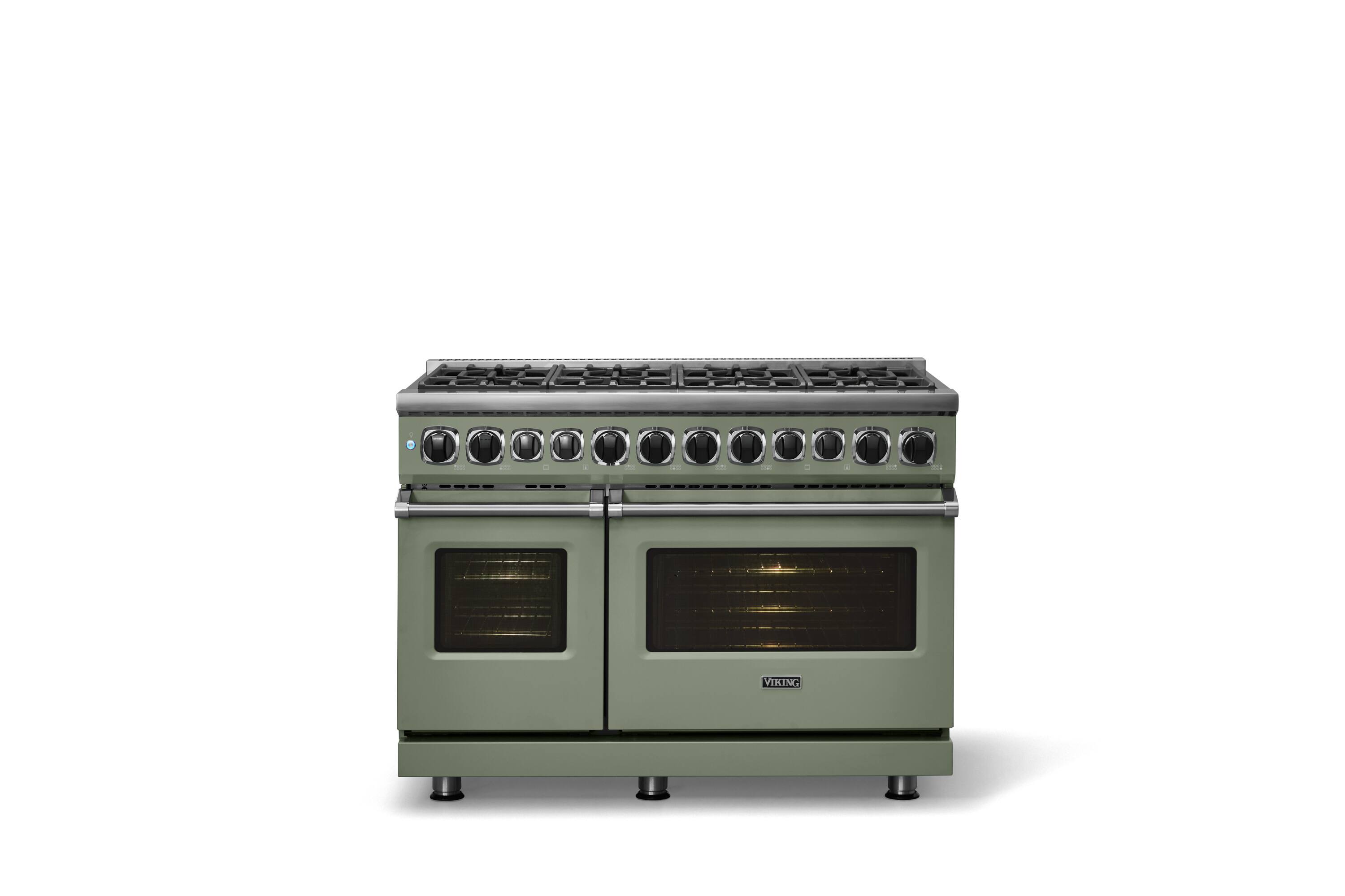 Alt View 1. Viking - 48 in. Wide 8 Burner Dual Fuel Sealed Burner Range - Eucalyptus.