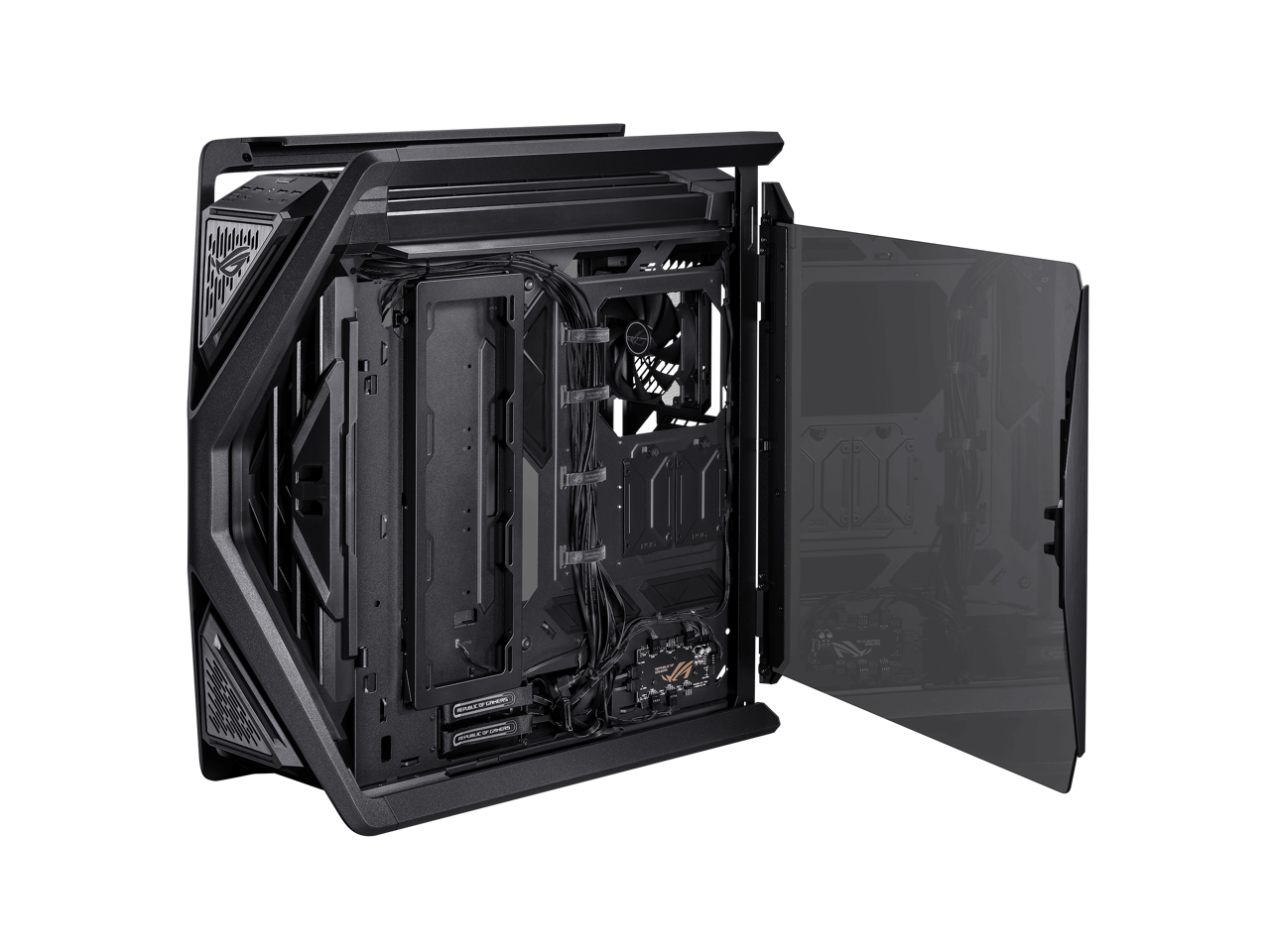 Alt View 9. ASUS - ASUS ROG Hyperion GR701 EATX full-tower case, semi-open, tool-free panels, 2x 420mm rad support, GPU holder, 2x Type-C - Black.