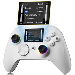 Reds Spade - Interactive Screen Wireless Gaming Controller Compatible With Pc ps4 switch android ios 4 Buttons Turbo - White