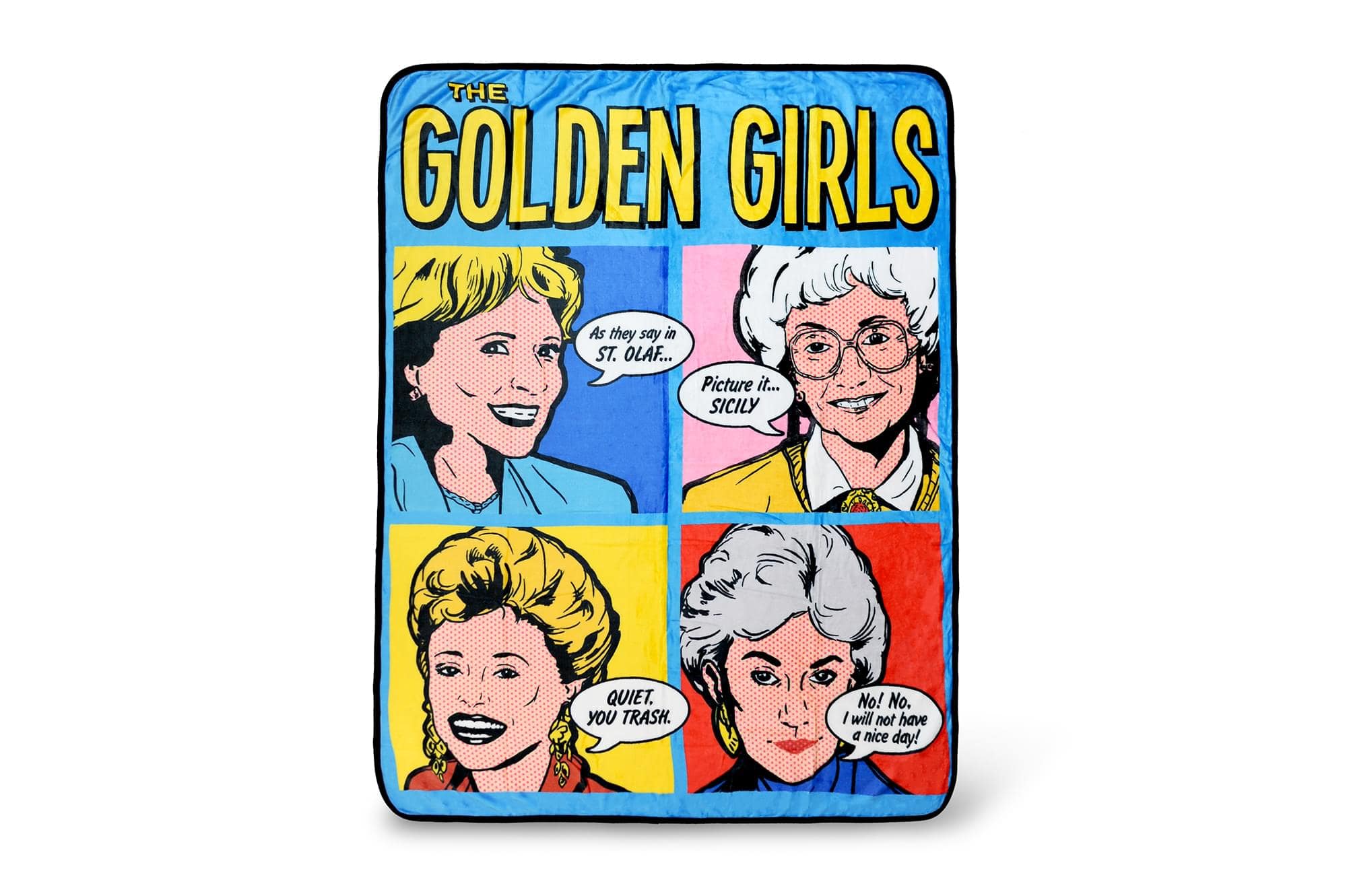 Just Funky - Golden Girls Pop-Art Throw Blanket | Golden Girls Quotes | 60 x 45 Inches - Blue price history on PriceWatchPro