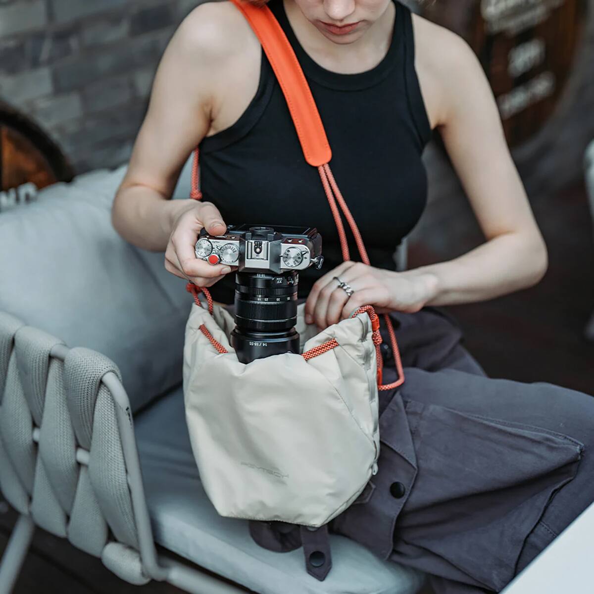 Alt View 7. PGYTECH - PGYTECH OneGo Drawstring Camera Bag - Forest.