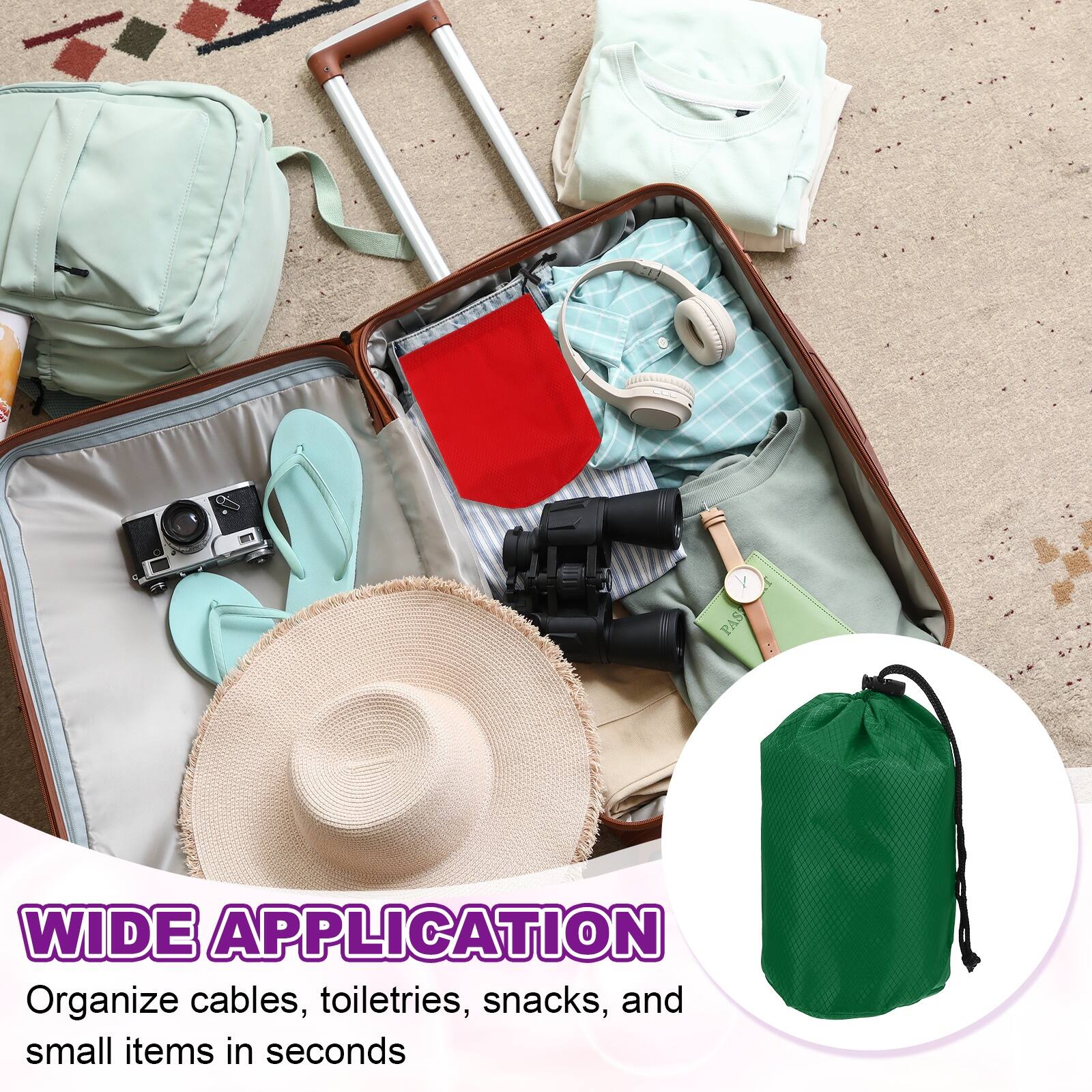 WIDE APPLICATION  
Organize cables, toiletries, snacks, and small items in seconds