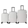 Front. Bestier - 3-Piece ABS Hardshell Luggage Set (20”/24”/28”) with Spinner Wheels, Lightweight Durable Suitcases - white.
