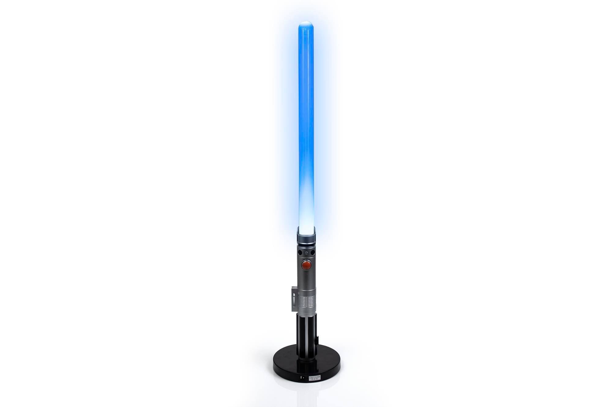 Front. Ukonic - Star Wars Luke Skywalker Lightsaber LED Lamp | 23 Inch Desk Lamp - Blue.