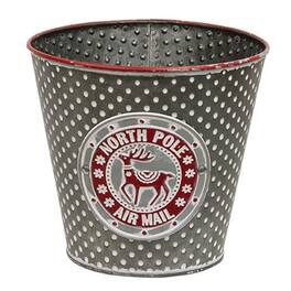 BreeBe - North Pole Air Mail Embossed Metal Bucket - Multi