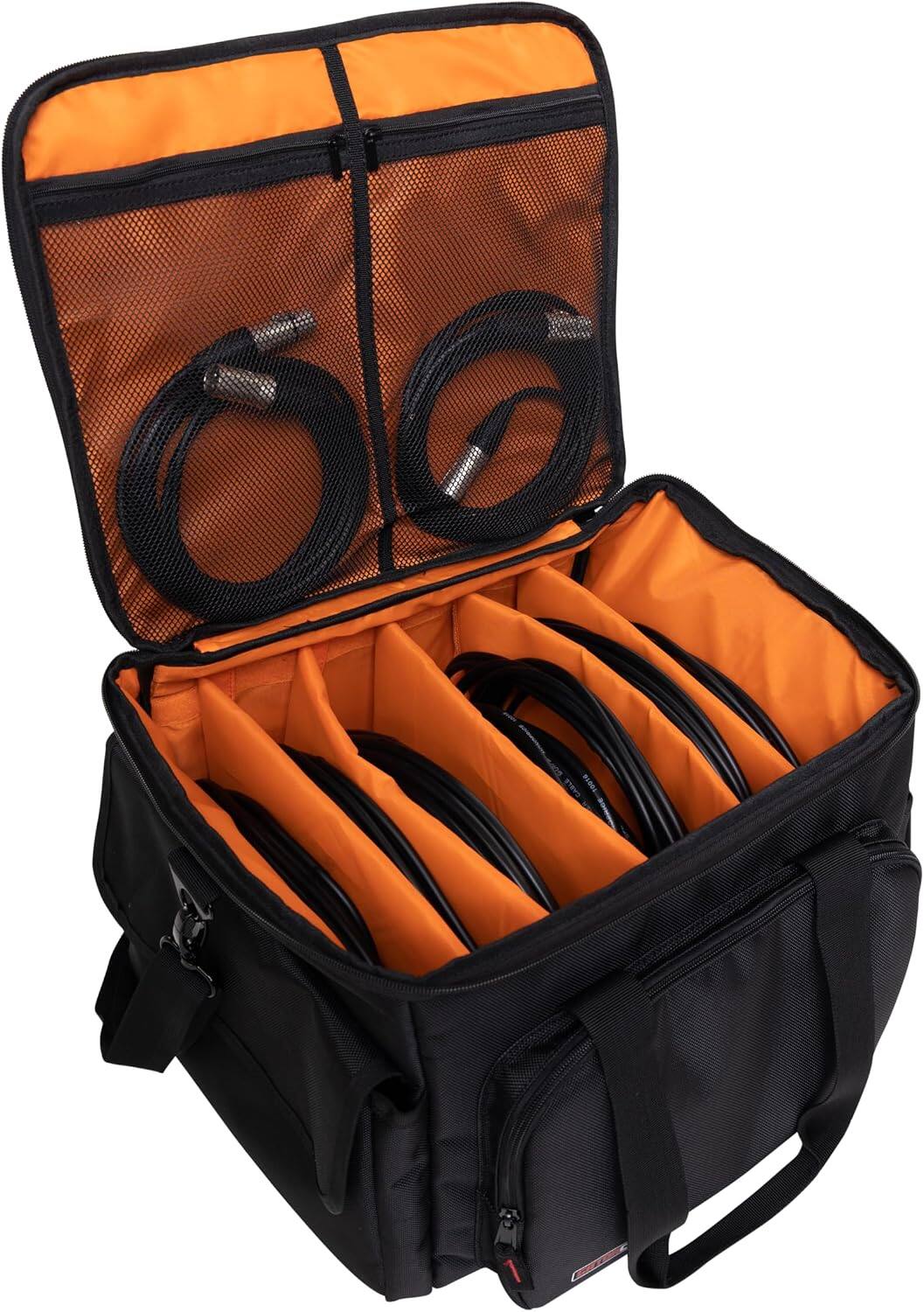 Alt View 1. Gator Frameworks - Cable and Accessory Organization Bag with Adjustable Dividers and High-Visibility Interior.
