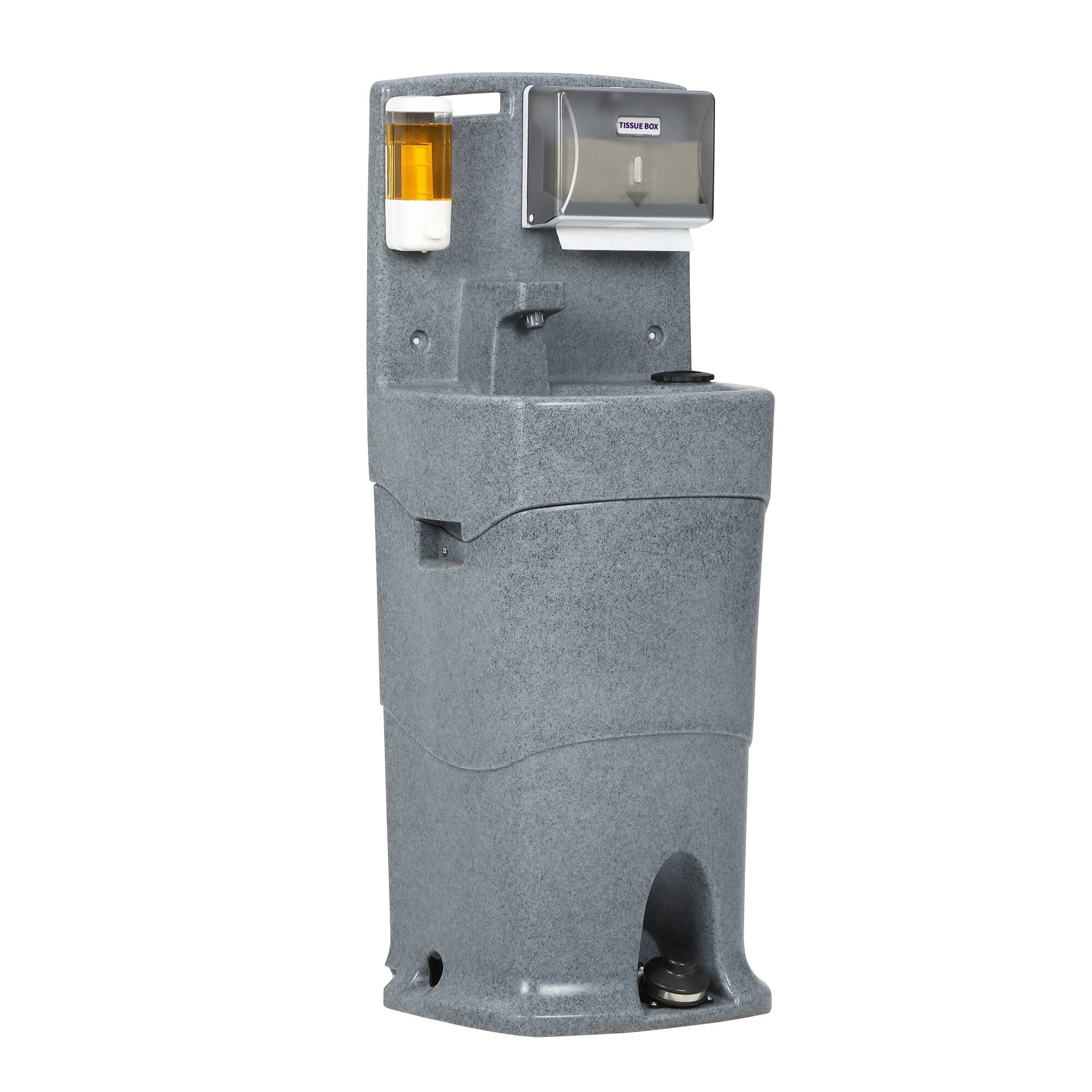 Back. Koolmore - 16 Gallon Single Mobile Hand Washing Station with Soap and Paper Towel Dispenser, Wheels and Grab Handle - Gray.