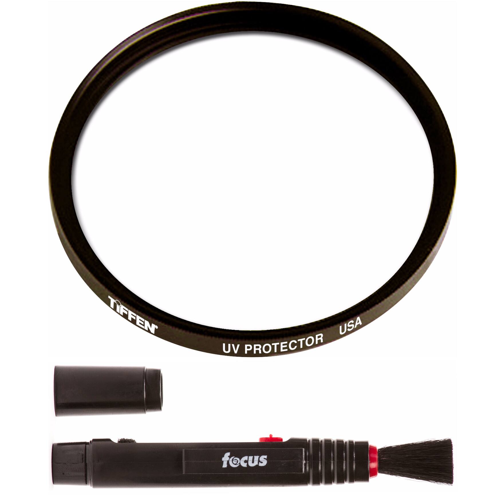 Tiffen - 58mm UV Protector Lens Filter with Focus Lens Cleaning Brush Bundle