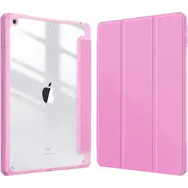 Kitcheniva - Lightweight Shockproof Case For iPad 9th 8th 7th 10.2 Inch Clear Back - Lilac Pink