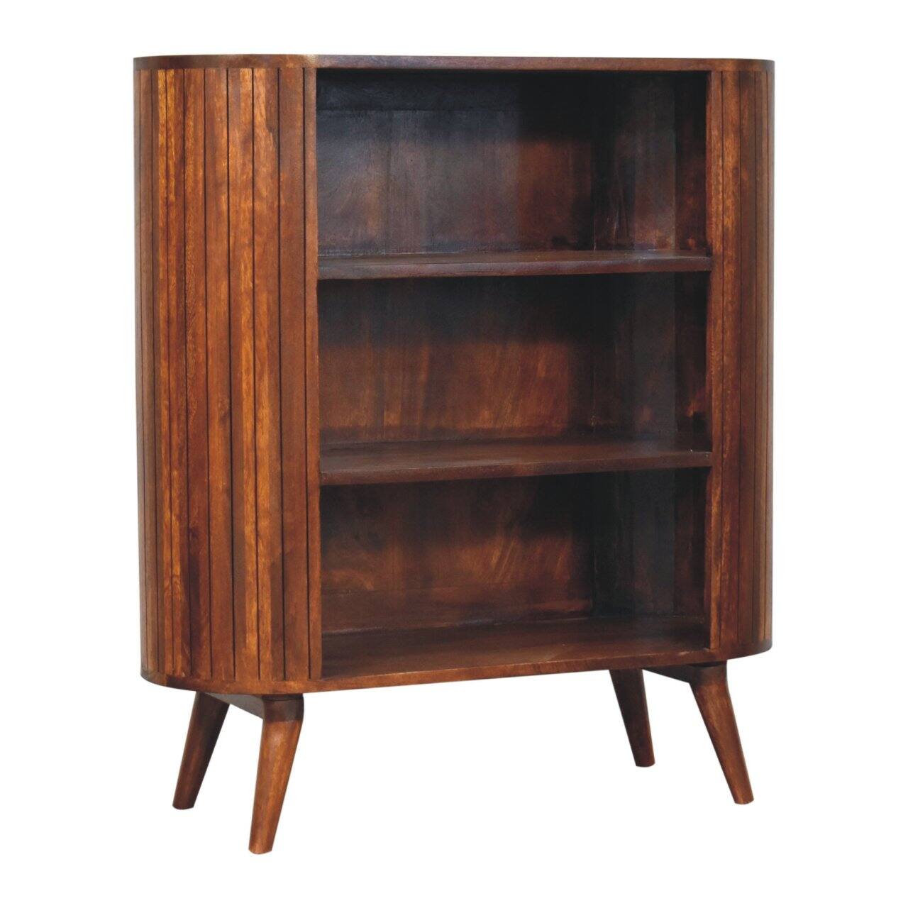 Left. Artisan Furniture - Artisan Furniture Solid Wood Cortez Chestnut Open Cabinet, Brown - Brown.