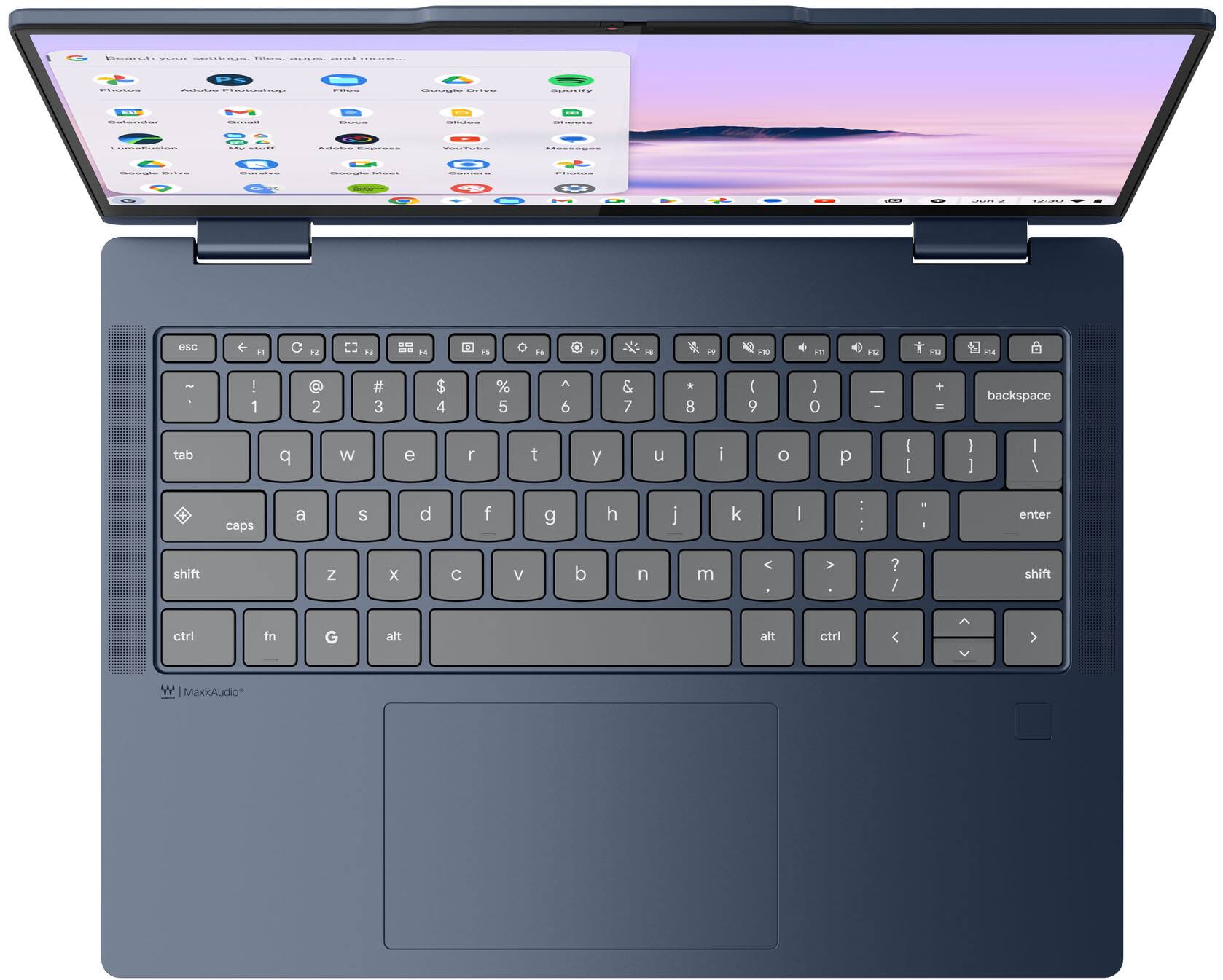 Sure, here is the corrected and grouped text from the image:

---

**Top Row:**
- esc
- F1
- F2
- F3
- F4
- F5
- F6
- F7
- F8
- F9
- F10
- F11
- F12
- backspace

**Second Row:**
- tab
- q
- w
- e
- r
- t
- y
- u
- i
- o
- p
- [
- ]
- \
- enter

**Third Row:**
- shift
- z
- x
- c
- v
- b
- n
- m
- ,
- .
- /
- shift

**Fourth Row:**
- ctrl
- fn
- G
- alt
- spacebar
- alt
- ctrl

**Function Keys:**
- esc
- F1
- F2
- F3
- F4
- F5
- F6
- F7
- F8
- F9
- F10
- F11
- F12
- backspace

**Top Row: