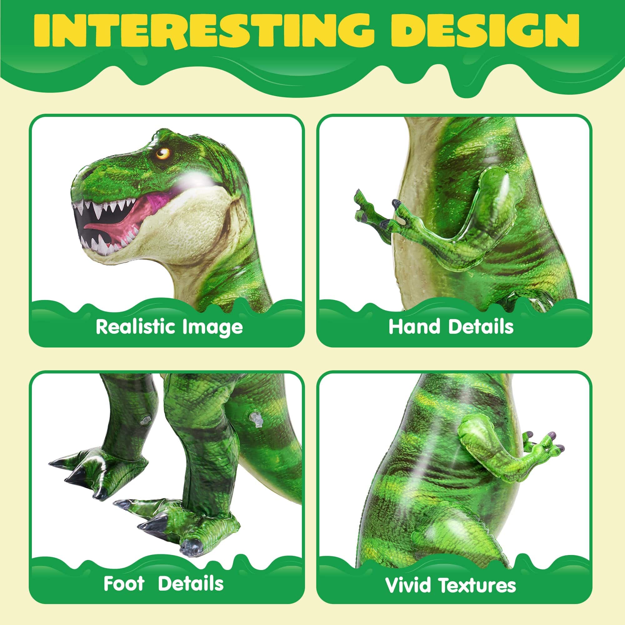 "Joyfy - 30"" T-Rex Dinosaur Inflatable, Giant Tyrannosaurus Rex Blow Up Toy for Birthday Party Decor & Gift - Green" price history on PriceWatchPro