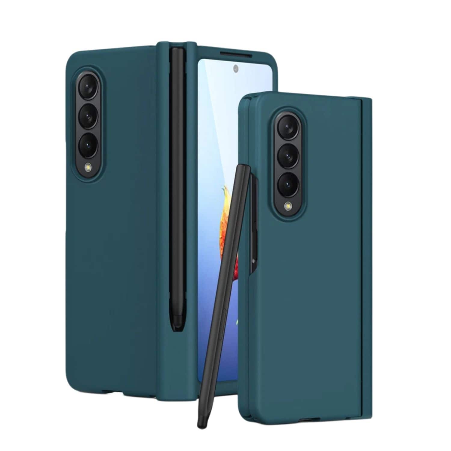 Stock Preferred - Protective Case with S Pen & Stand – Rugged Shockproof Armor Cover for Samsung Galaxy Z Fold4 - Green