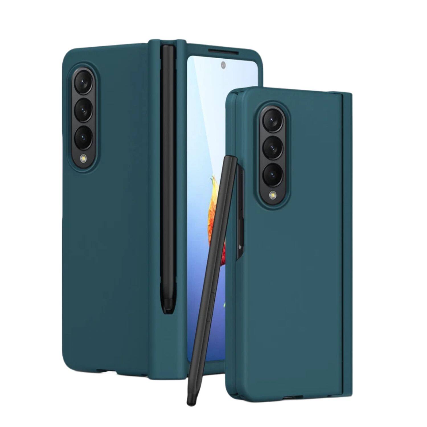 Stock Preferred - Protective Case with S Pen & Stand – Rugged Shockproof Armor Cover for Samsung Galaxy Z Fold4 - Green