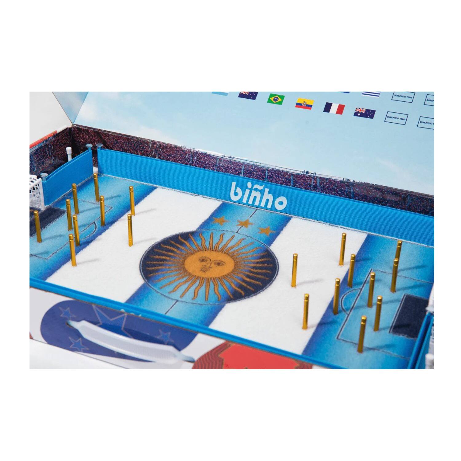 Angle. Binho - Binho Board Argentina Edition Finger Flick 2-Player Tabletop Sports Game Set.