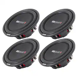 4) MB Quart DS1-254 400 Watt 4 Ohm Shallow Slim Subwoofers Car Truck DVC Subs - Black