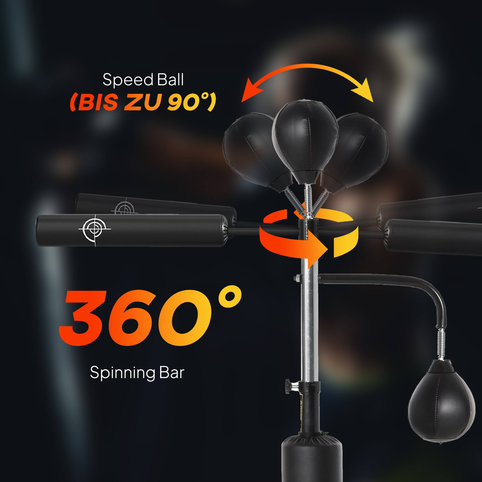 Speed Ball  
(BIS ZU 90°)  

360°  
Spinning Bar