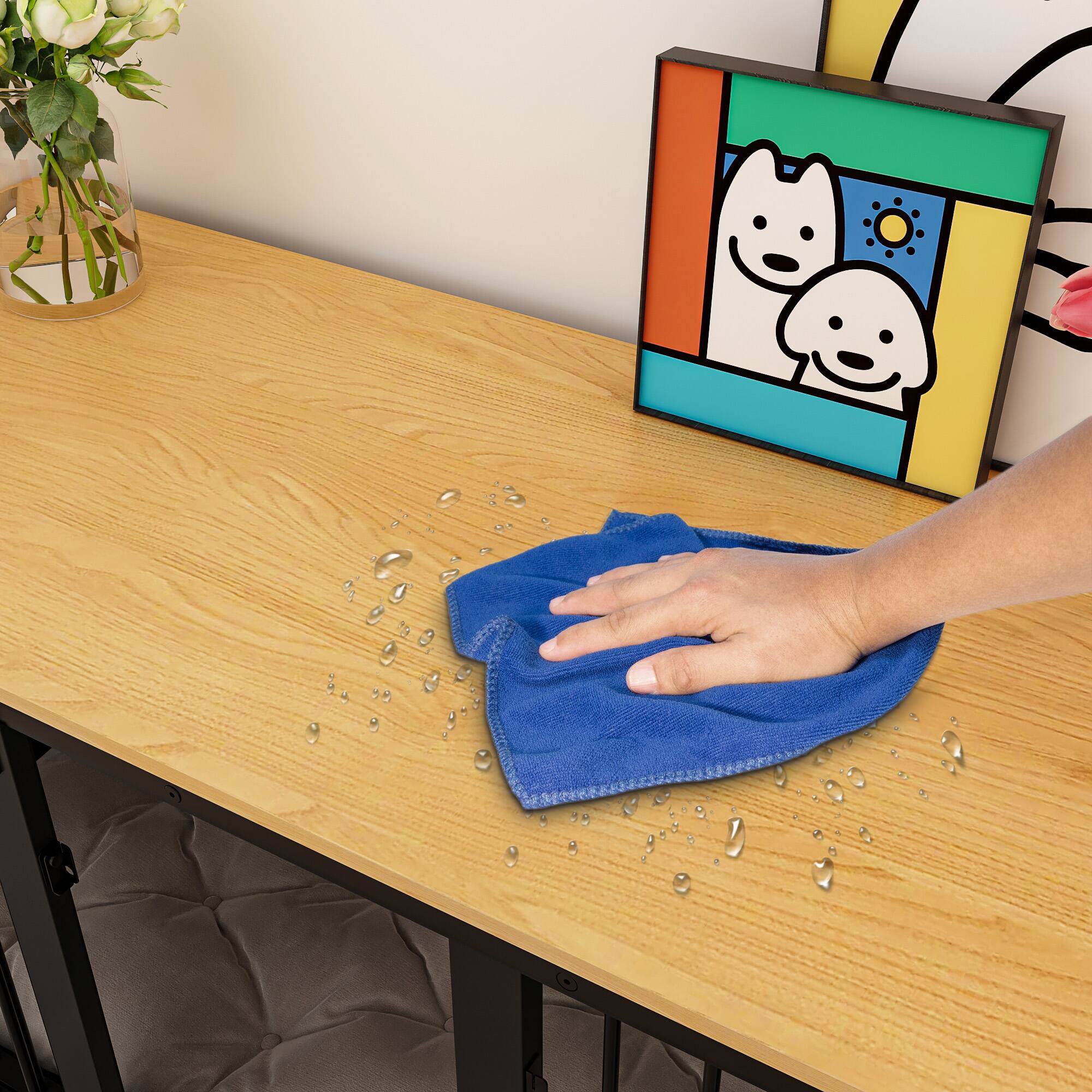 Alt View 4. FUFU & GAGA - Furniture-Style Multi-Dog Cage – Pet Crate with Storage Top, Heavy Duty Iron Frame & Wooden Platform.