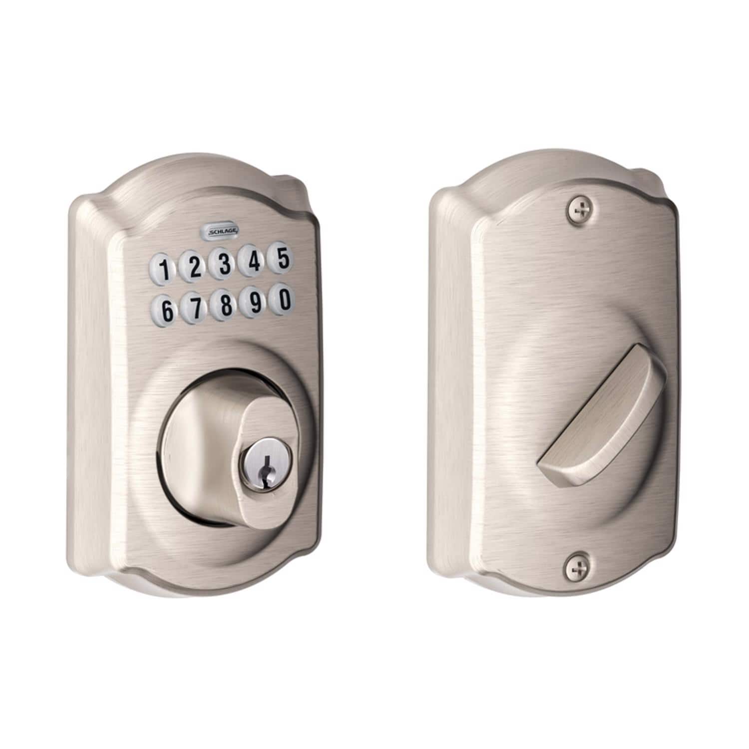 Schlage - Steel Electronic Deadbolt - Satin Nickel