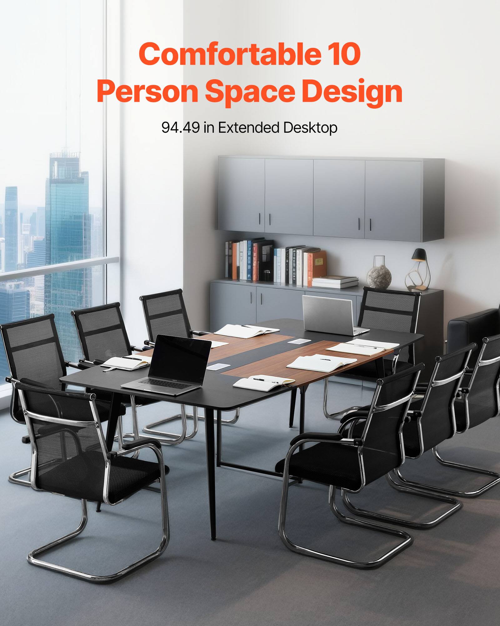 Comfortable 10 Person Space Design  
94.49 in Extended Desktop