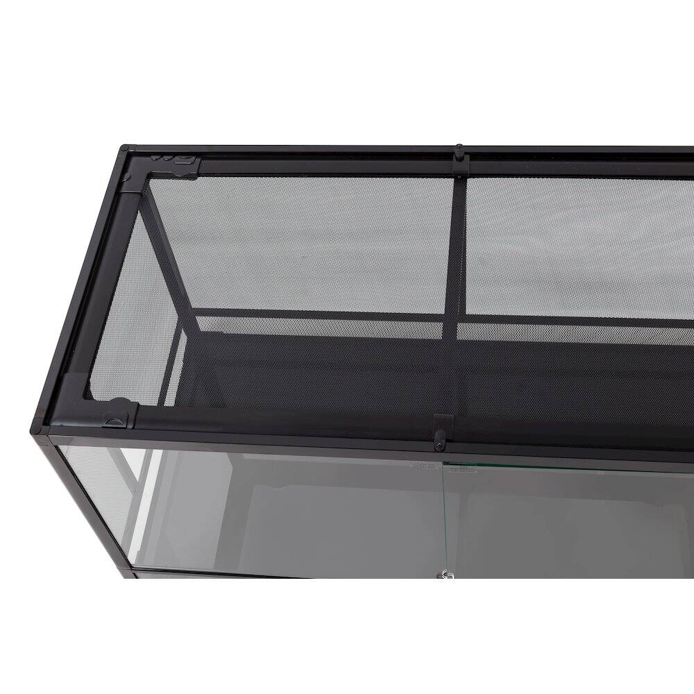 Alt View 3. TRIXIE - 32 Gallon Glass Terrarium, Double Hinged Doors, Mesh Top - Black.