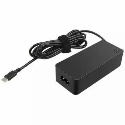Front. Lenovo - Lenovo 65W Standard AC Adapter (USB Type-C)- EU/INA/VIE/ROK - 5 V DC, 9 V DC, 15 V AC, 20 V DC Output - 3.25 A - Black.