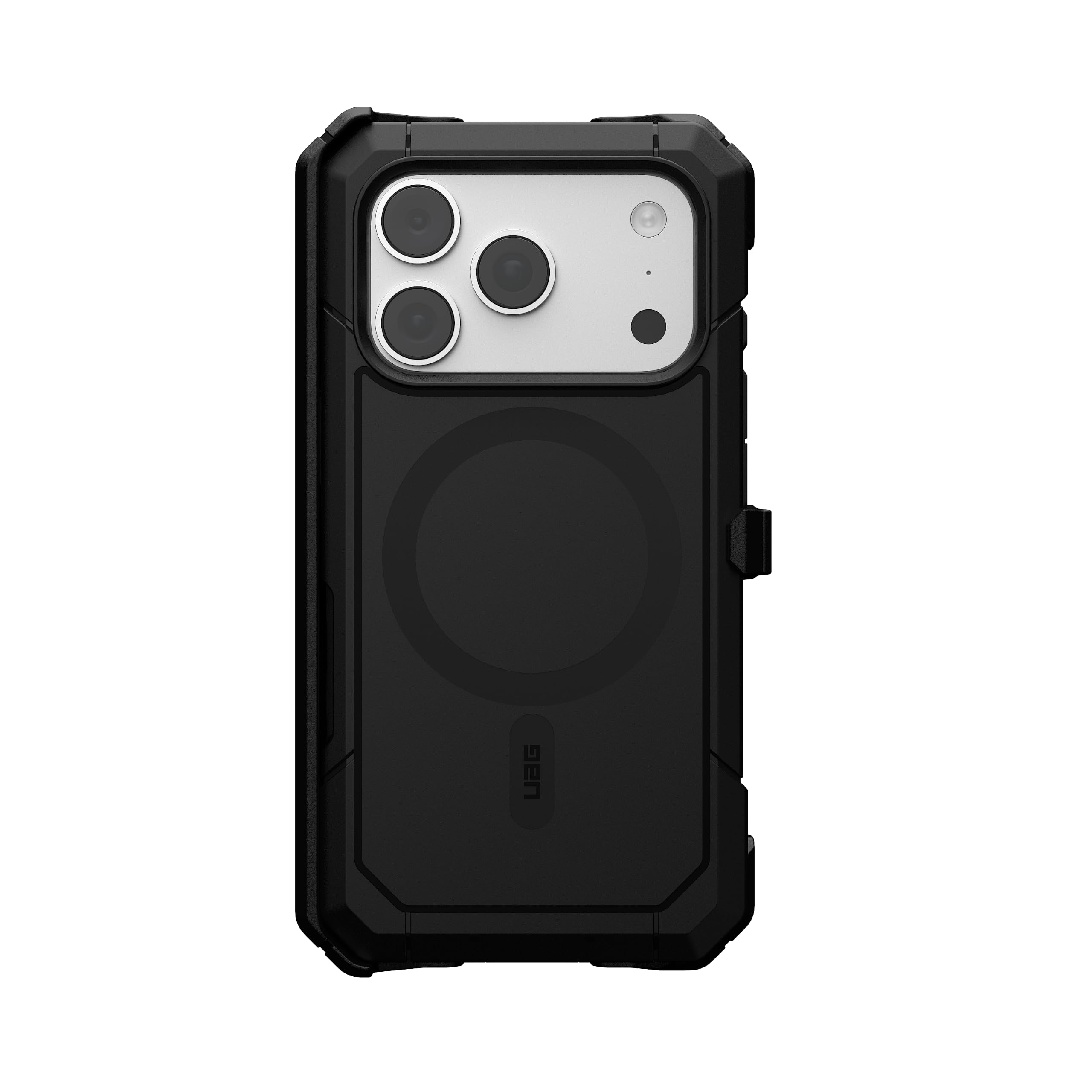 Alt View 2. UAG - iPhone 18 Pro Case/iPhone 17 Pro Case with MagSafe & Holster, 2-Piece Full Body Case with Port Protection, Trooper - Black.