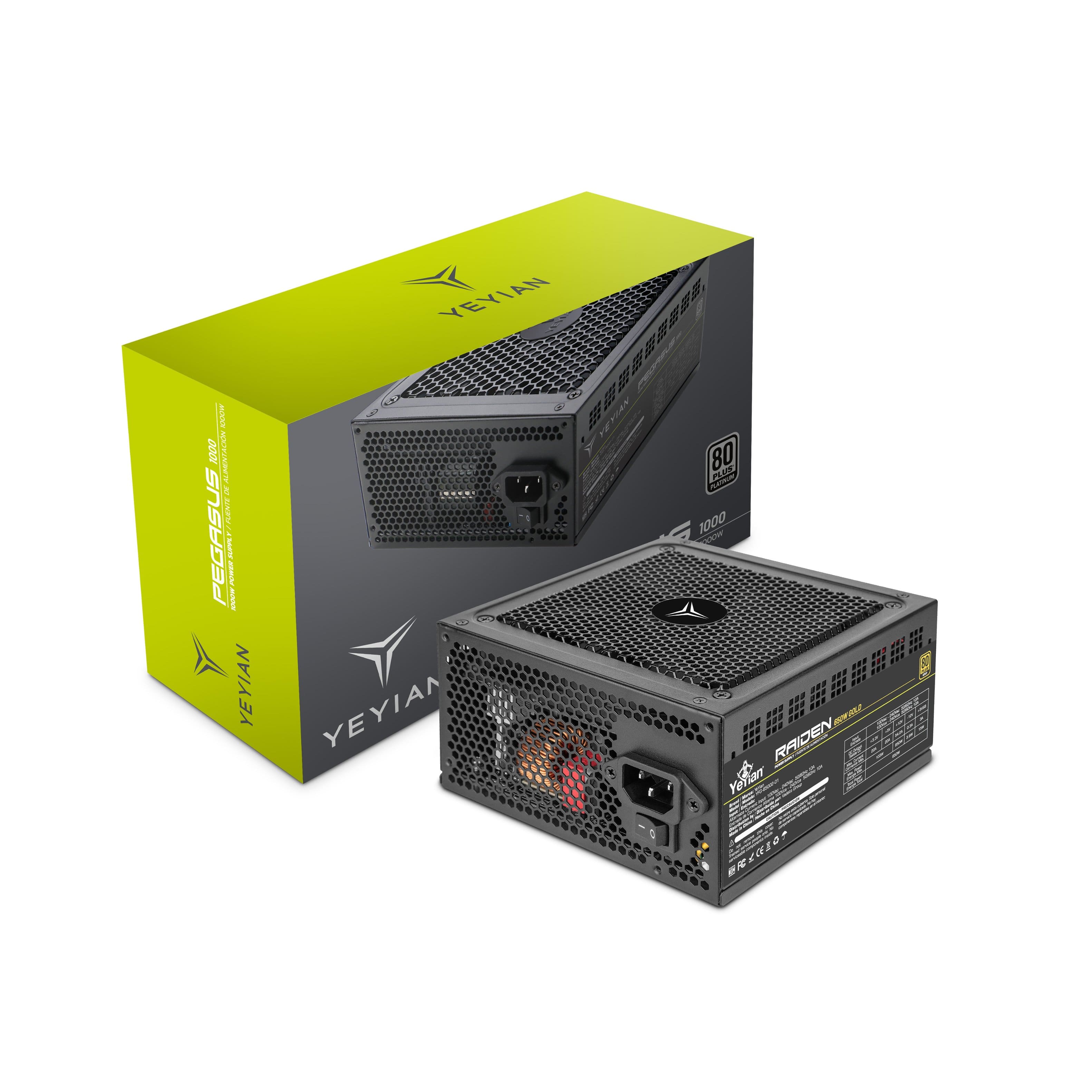 YEYIAN - PSU 1000W. 80+ Platinum, Fully Modular ATX 3.0. Model YFP-1K031-01 - Black