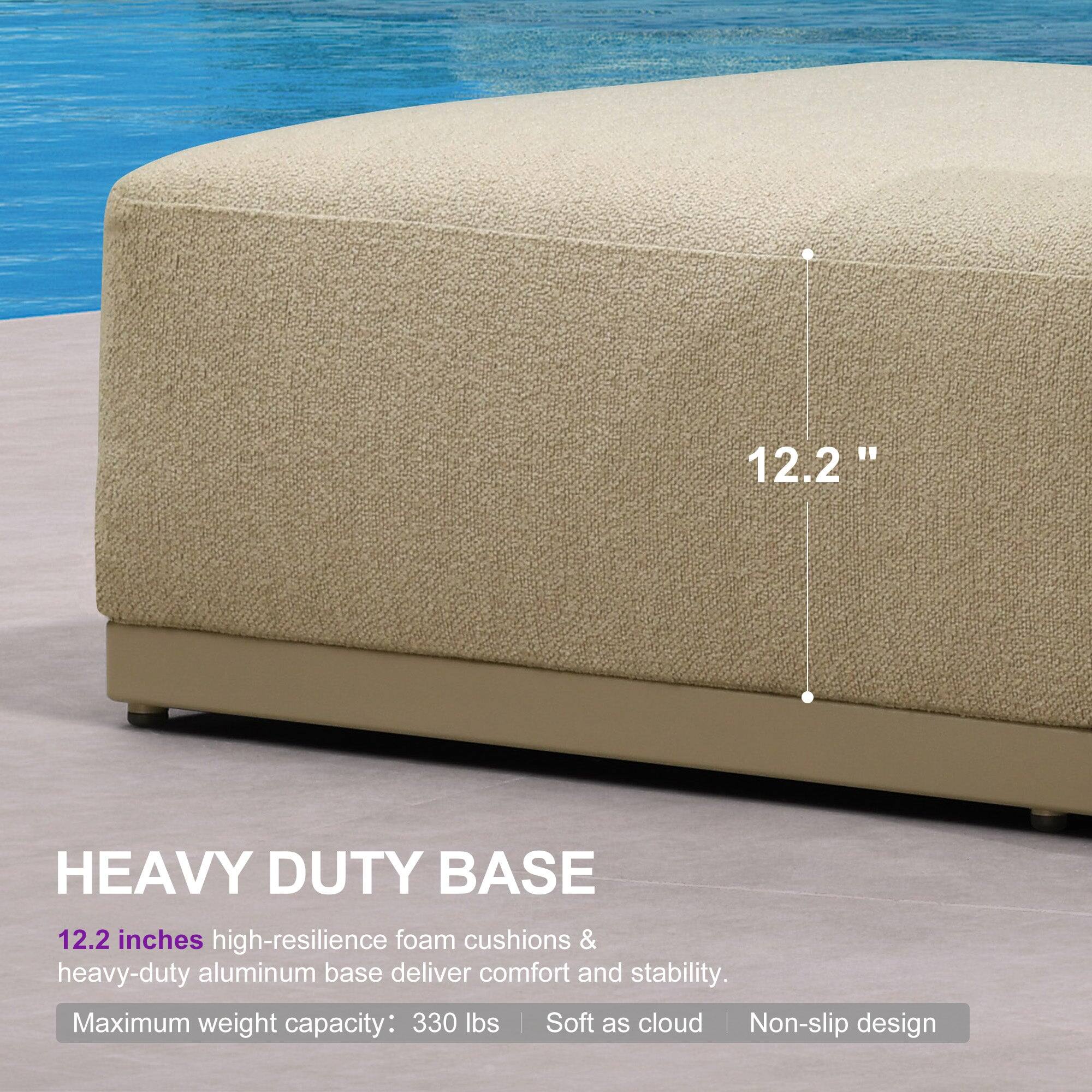 12.2" HEAVY DUTY BASE

12.2 inches high-resilience foam cushions & heavy-duty aluminum base deliver comfort and stability. Maximum weight capacity: 330 lbs | Soft as cloud | Non-slip design