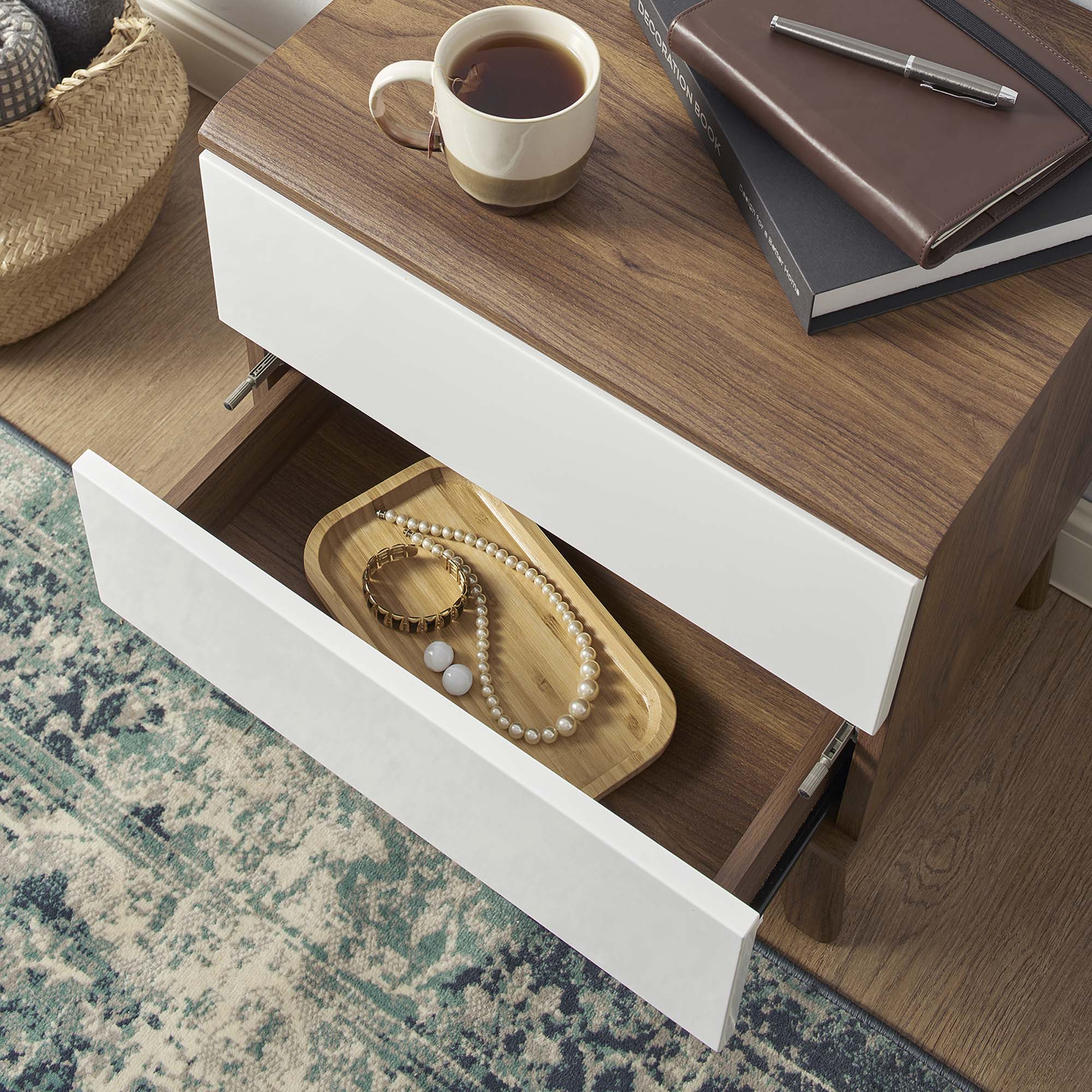 Back. Modway - Envision 2-Drawer Nightstand by Modway - Walnut White.