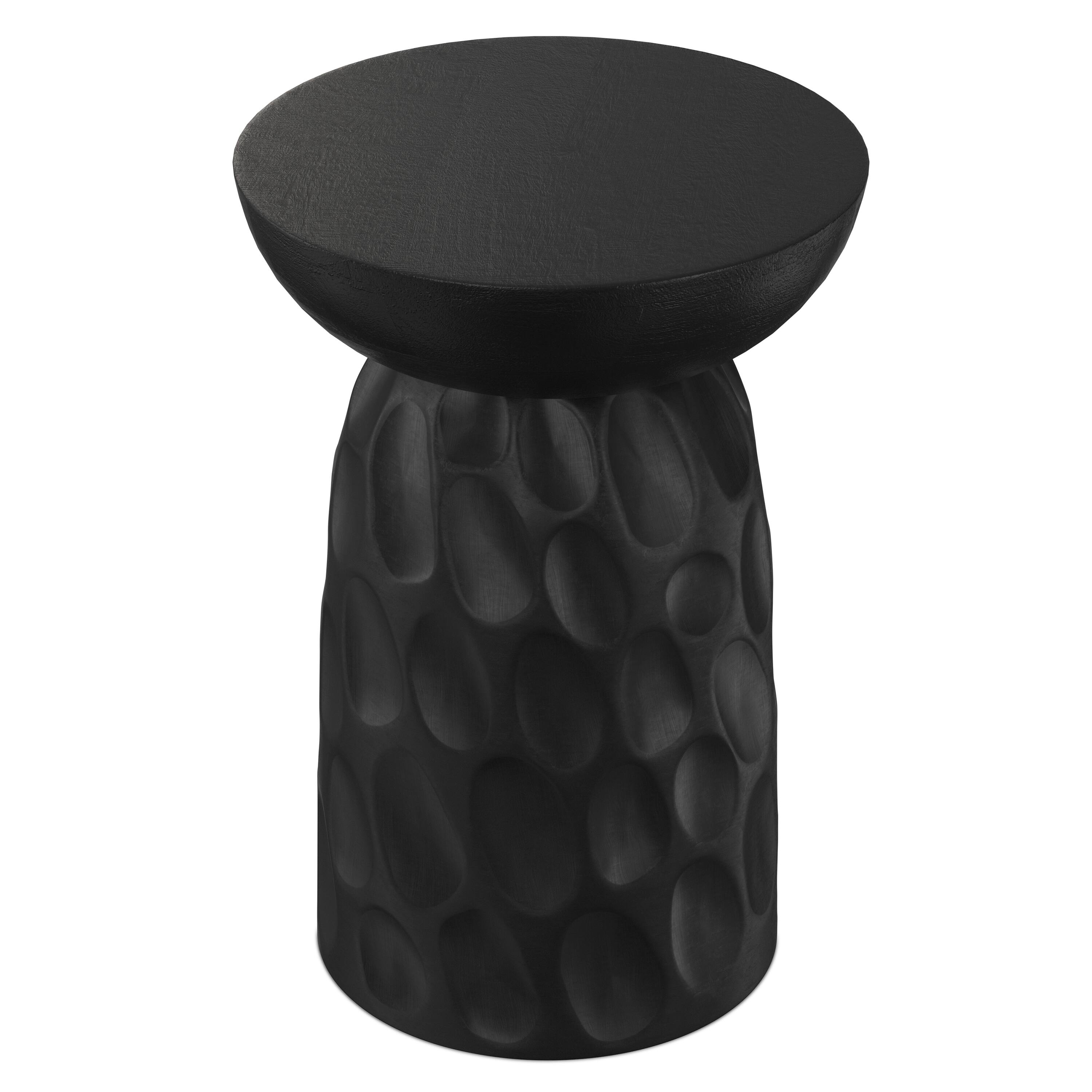 Alt View 5. Simpli Home - Boyd 13 inch Wide Solid Mango Contemporary V-Chisel Accent Table in Black, Assembled - Black.