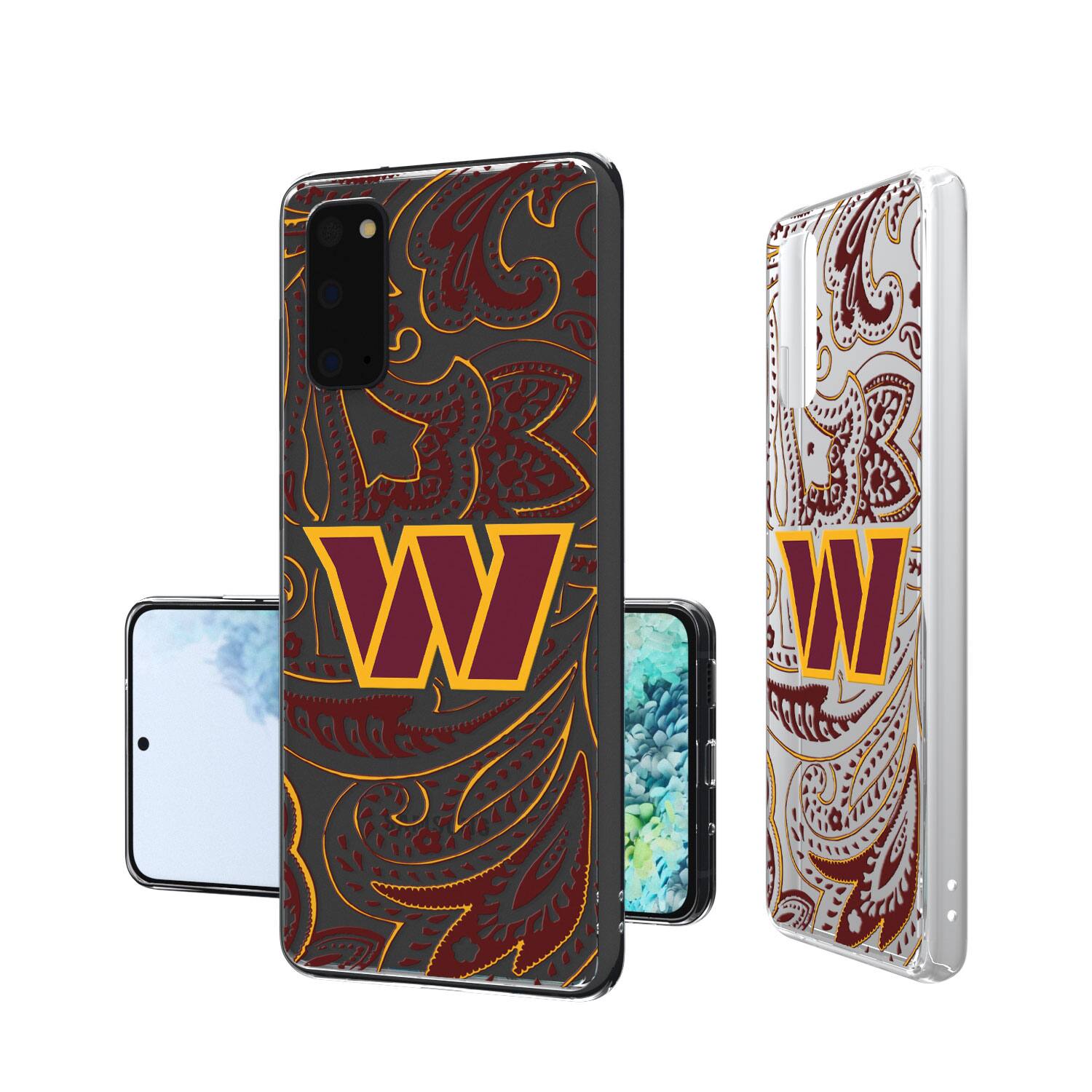 Alt View 3. Keyscaper - Washington Commanders Galaxy Clear Paisley Design Case - S23 Ultra - Multicolor.
